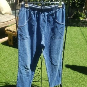 cascade blue jeans elastic waist